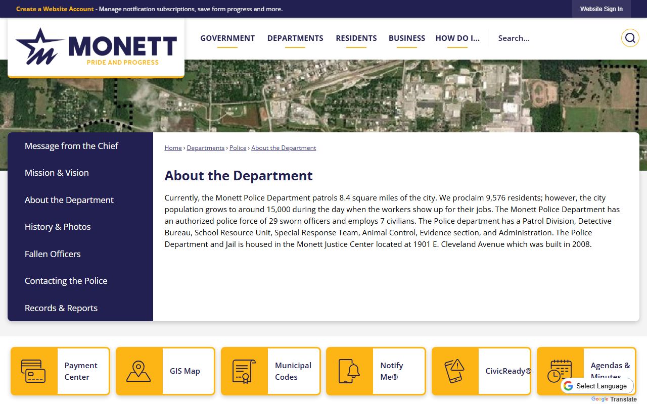 Monett Justice Center Police Department and Jail record information in Barry County